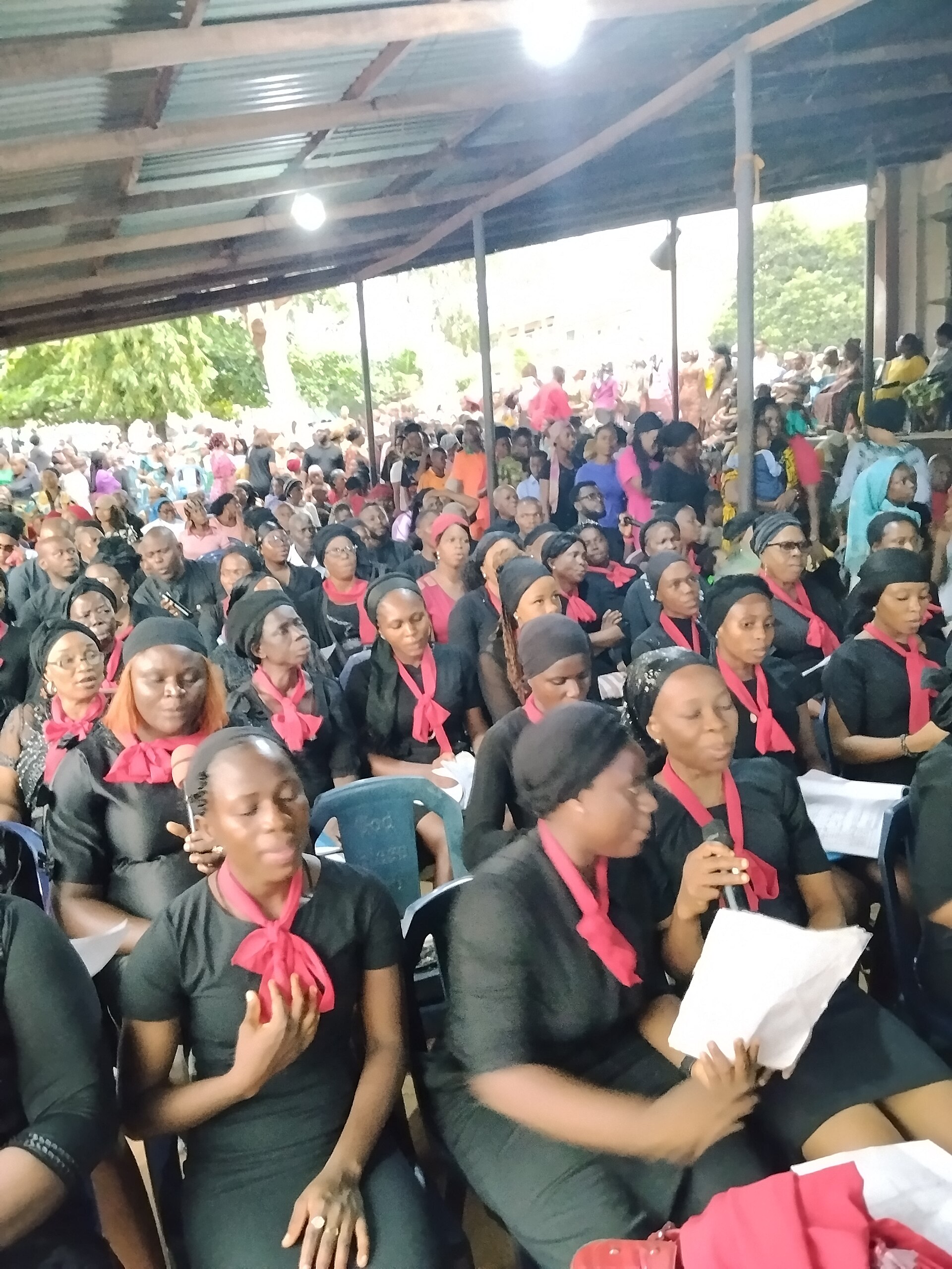 Choir singing in church